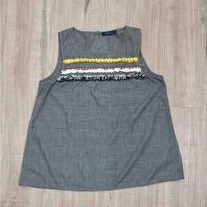 THML Gray Top with Yellow and White Details Boho Festival Wear